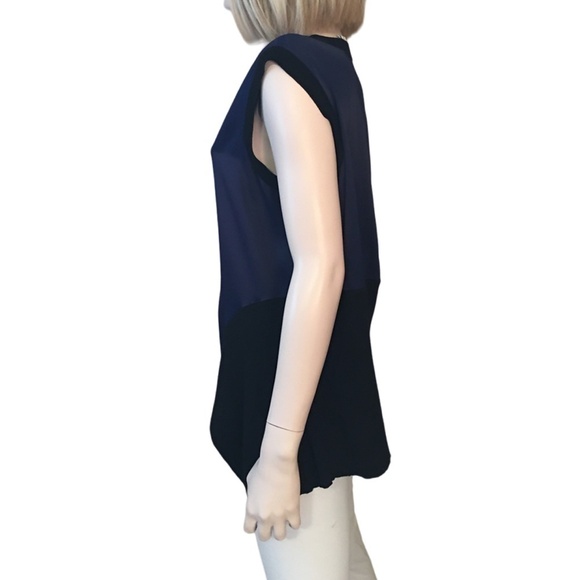 DKNY Asymmetrical Flounce Panel Top Blouse Tunic Tank Rayon Merino Wool NWOT - Picture 5 of 16